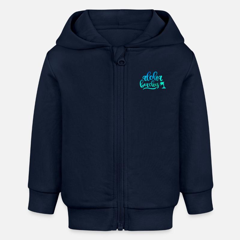 PLAGES ALOHA - Veste à capuche bébé bio Stanley/Stella - bleu marine