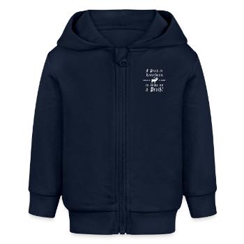 A Preiß in Lederhosn is imma no a Preiß - Baby Organic Kapuzenjacke Baby Connector von Stanley/Stella - Navy - Vorne