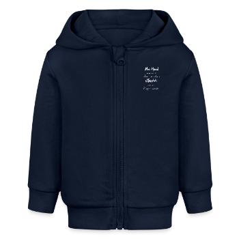 Schweizer Gotti Babyspruch zur Geburt Geschenk - Baby Organic Kapuzenjacke Baby Connector von Stanley/Stella - Navy - Vorne
