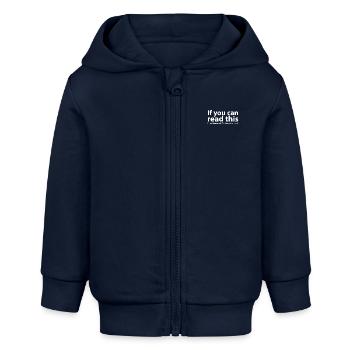 If you can read this - Veste à capuche bébé bio Stanley/Stella - bleu marine - Devant