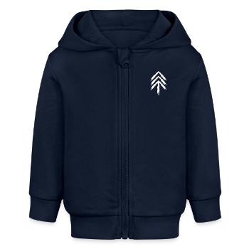 up arrow - Baby Organic Zip-up Hoodie by Stanley/Stella - navy - Front