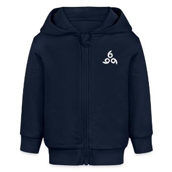 666 Satan Symbol - Baby Organic Kapuzenjacke Baby Connector von Stanley/Stella - Navy - Vorne
