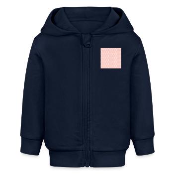 Modèle rose de nid d’abeille - Veste à capuche bébé bio Stanley/Stella - bleu marine - Devant