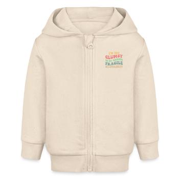 Too Clumsy To Be Around Fragile Masculinity V - Baby Organic Zip-up Hoodie by Stanley/Stella - soft Ecru - Front
