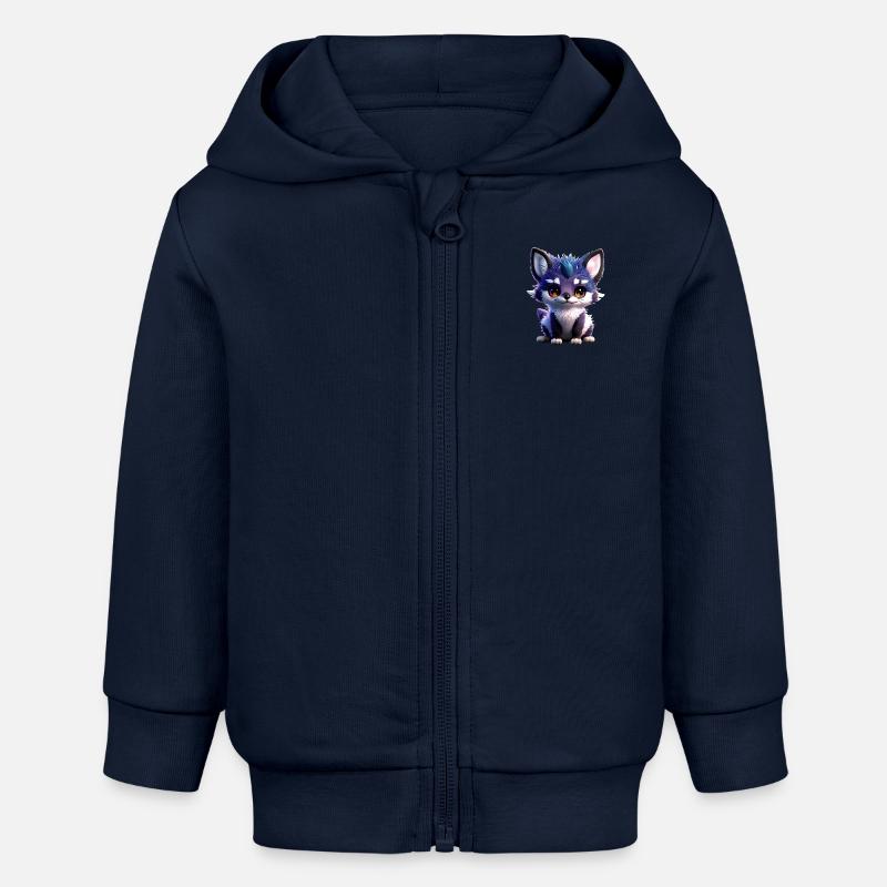 Bébé animal mignon - Veste à capuche bébé bio Stanley/Stella - bleu marine