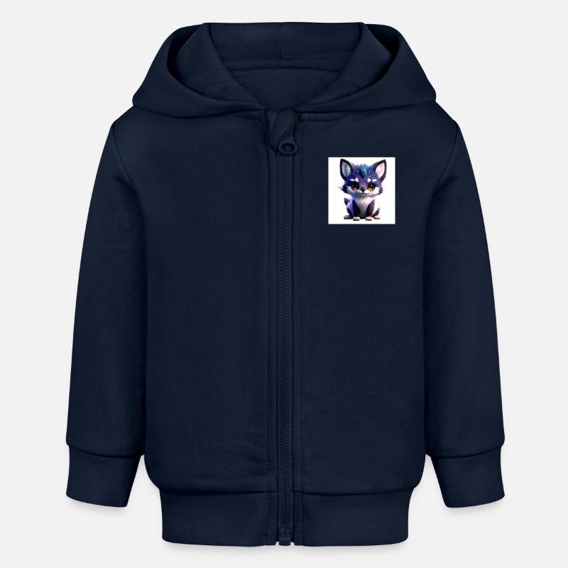 Bébé animal mignon - Veste à capuche bébé bio Stanley/Stella - bleu marine