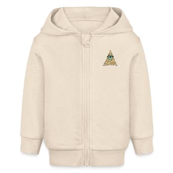 Oeil pyramidal avec Monokle - Style de dessin animé - Veste à capuche bébé bio Stanley/Stella - écru doux - Devant