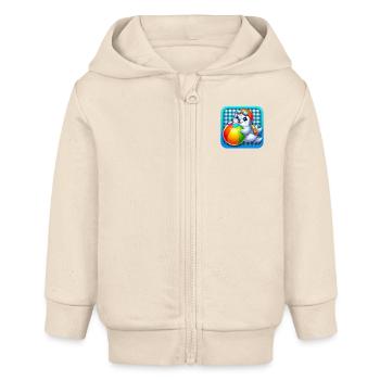 Viel Spaß beim Robben-Strandball! - Baby Organic Kapuzenjacke Baby Connector von Stanley/Stella - Natur - Vorne