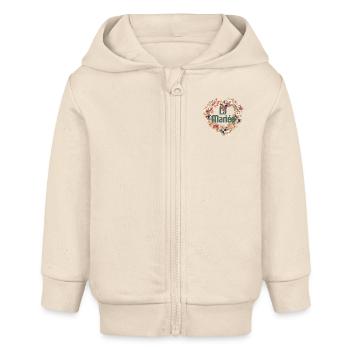 Das Braut Blumenherz - Baby Organic Kapuzenjacke Baby Connector von Stanley/Stella - Natur - Vorne