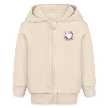 Herz für unendliche Liebe und Zuneigung - Baby Organic Kapuzenjacke Baby Connector von Stanley/Stella - Natur - Vorne