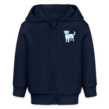 dog hand draw pencil - Baby Organic Kapuzenjacke Baby Connector von Stanley/Stella - Navy - Vorne