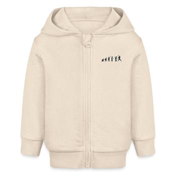 Evolution Baseballer Black Grunge - Baby Organic Kapuzenjacke Baby Connector von Stanley/Stella - Natur - Vorne