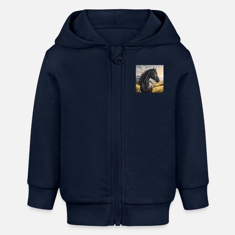 Art du cheval - Veste à capuche bébé bio Stanley/Stella - bleu marine