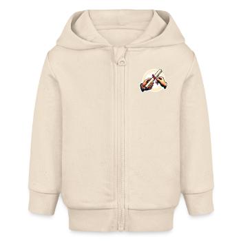 Présentation des certificats - Veste à capuche bébé bio Stanley/Stella - écru doux - Devant
