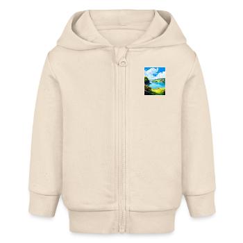 Helford River England Uk Reiseplakat Souvenir - Baby Organic Kapuzenjacke Baby Connector von Stanley/Stella - Natur - Vorne