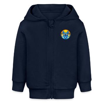 Blue Heeler Hunderasse Cartoon Sonnenbrille Strand - Baby Organic Kapuzenjacke Baby Connector von Stanley/Stella - Navy - Vorne