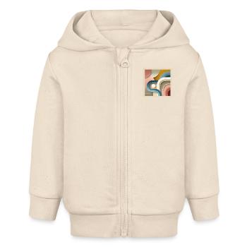 Pastel Symphony - Abstract Painting - Baby Organic Zip-up Hoodie by Stanley/Stella - soft Ecru - Front