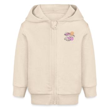 Retro Cars der 50er Jahre - Baby Organic Kapuzenjacke Baby Connector von Stanley/Stella - Natur - Vorne