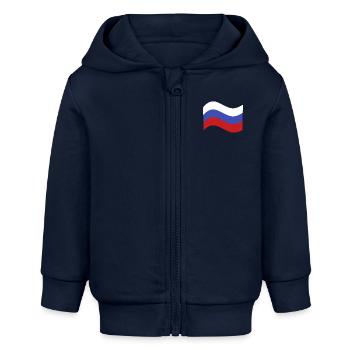 Russland Flagge - Baby Organic Kapuzenjacke Baby Connector von Stanley/Stella - Navy - Vorne