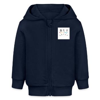 Schmutzige Hunde - Baby Organic Kapuzenjacke Baby Connector von Stanley/Stella - Navy - Vorne
