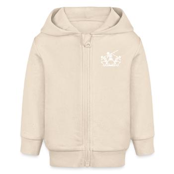 Gespenstische Dabbing Halloween Skelette - Baby Organic Kapuzenjacke Baby Connector von Stanley/Stella - Natur - Vorne