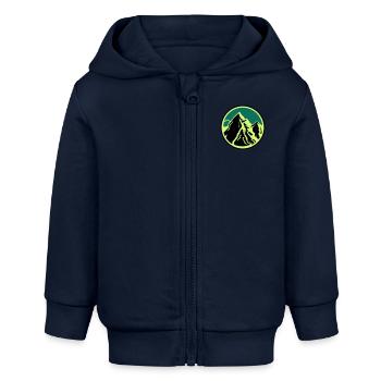 Berge Gebirge - Baby Organic Kapuzenjacke Baby Connector von Stanley/Stella - Navy - Vorne