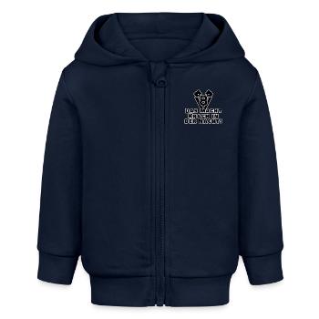 V8 , Das macht krach in der Nacht! - Baby Organic Kapuzenjacke Baby Connector von Stanley/Stella - Navy - Vorne