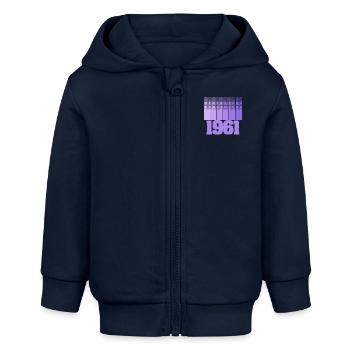 Geboren 1961 - Baby Organic Kapuzenjacke Baby Connector von Stanley/Stella - Navy - Vorne