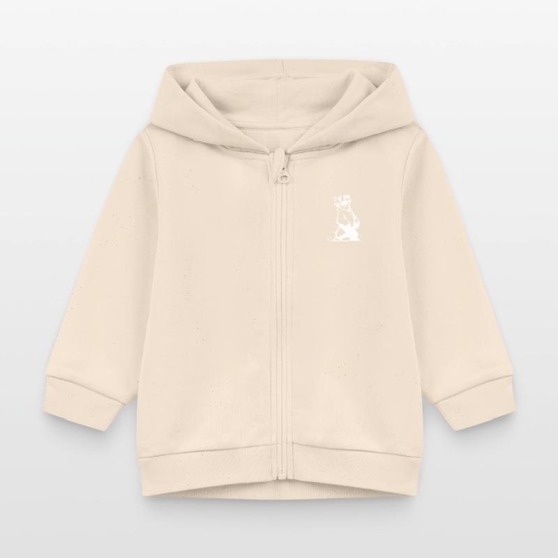 Cute bear comic darling with cuddle factor Baby Organic Zip-up Hoodie by Stanley/Stella