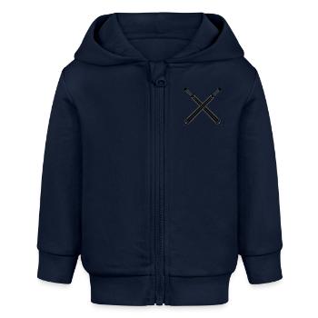 Épée - Veste à capuche bébé bio Stanley/Stella - bleu marine - Devant