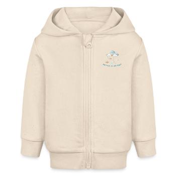 Herzige Wolkenträume für Babys - Baby Organic Kapuzenjacke Baby Connector von Stanley/Stella - Natur - Vorne