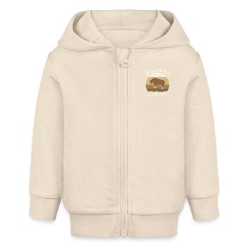 Investir en Bourse - Veste à capuche bébé bio Stanley/Stella - écru doux - Devant