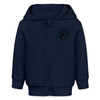 Tent Campfire Camping - Baby Organic Zip-up Hoodie by Stanley/Stella - navy - Front