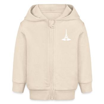 Mon cœur bat dans la Tour Eiffel Battement de Paris - Veste à capuche bébé bio Stanley/Stella - écru doux - Devant