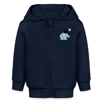 elefant_artist_002 - Baby Organic Kapuzenjacke Baby Connector von Stanley/Stella - Navy - Vorne