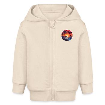 Tropisches Paradies - Baby Organic Kapuzenjacke Baby Connector von Stanley/Stella - Natur - Vorne