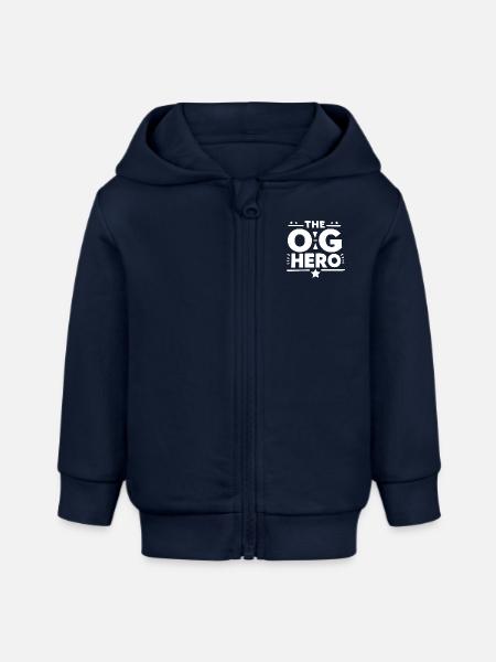 Der OG-Held - Baby Organic Kapuzenjacke Baby Connector von Stanley/Stella - Navy