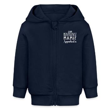 Diese wunderbare Oma gehört zu personalisierten - Baby Organic Kapuzenjacke Baby Connector von Stanley/Stella - Navy - Vorne