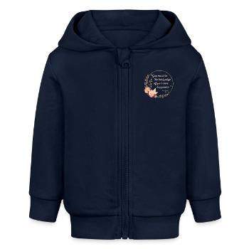 Emma Par Jane Austen Citation I - Style mignon - Veste à capuche bébé bio Stanley/Stella - bleu marine - Devant