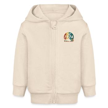Jahrgang 1977 Retro - Bestseller - Baby Organic Kapuzenjacke Baby Connector von Stanley/Stella - Natur - Vorne