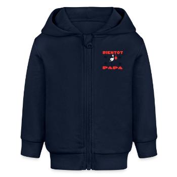 BIENTOT PAPA - Veste à capuche bébé bio Stanley/Stella - bleu marine - Devant