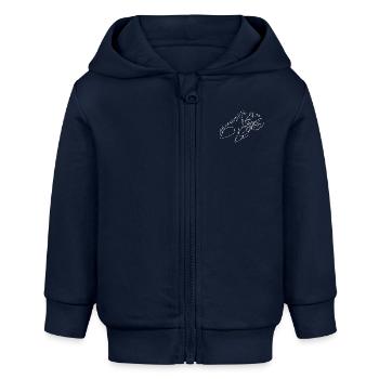 Wellenreiten - Baby Organic Kapuzenjacke Baby Connector von Stanley/Stella - Navy - Vorne