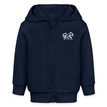 Guitar Groove Gorillas - Baby Organic Zip-up Hoodie by Stanley/Stella - navy - Front