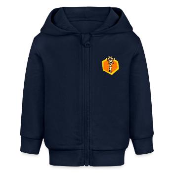 giraffe 6eck hipster orange funny children glasses b - Baby Organic Zip-up Hoodie by Stanley/Stella - navy - Front