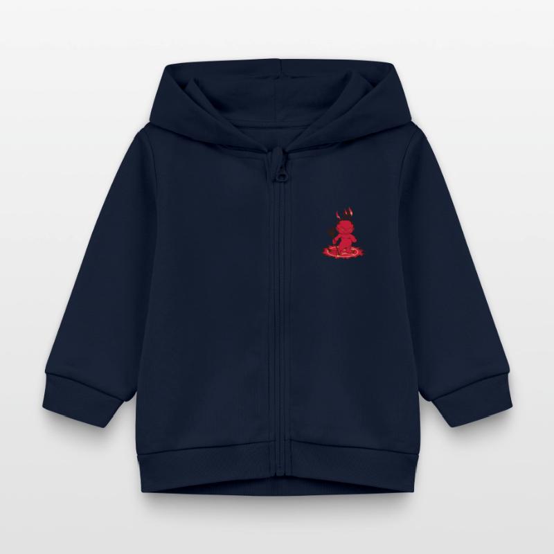 Red Flame Devil Baby Organic Kapuzenjacke Baby Connector von Stanley/Stella