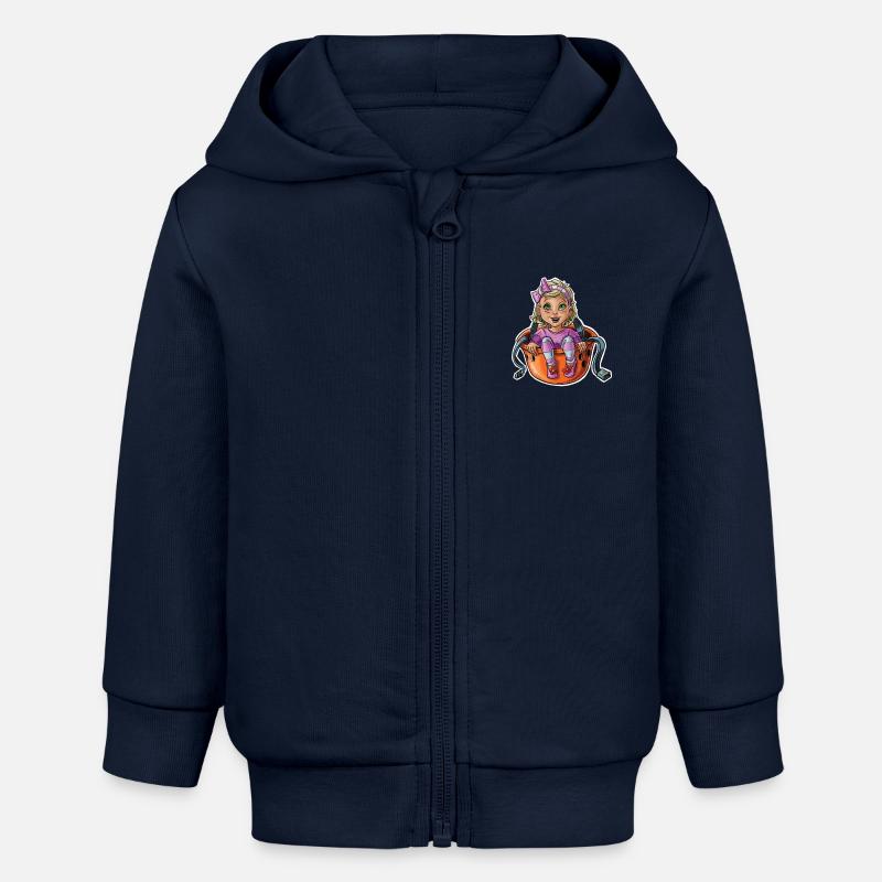 Petit bébé grimpeur 9 - Veste à capuche bébé bio Stanley/Stella - bleu marine