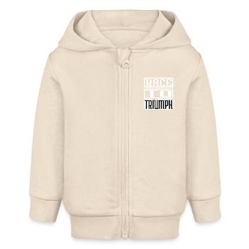 horse racing competitions present idea - Baby Organic Kapuzenjacke Baby Connector von Stanley/Stella - Natur - Vorne