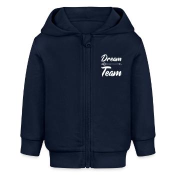Équipe de rêve - Veste à capuche bébé bio Stanley/Stella - bleu marine - Devant