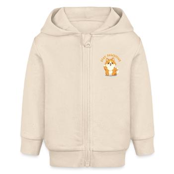 Stay Pawsitive - Baby Organic Zip-up Hoodie by Stanley/Stella - soft Ecru - Front