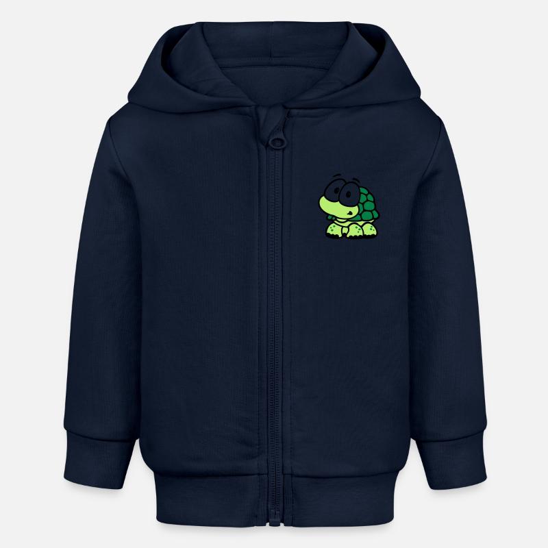 Tortue - Veste à capuche bébé bio Stanley/Stella - bleu marine